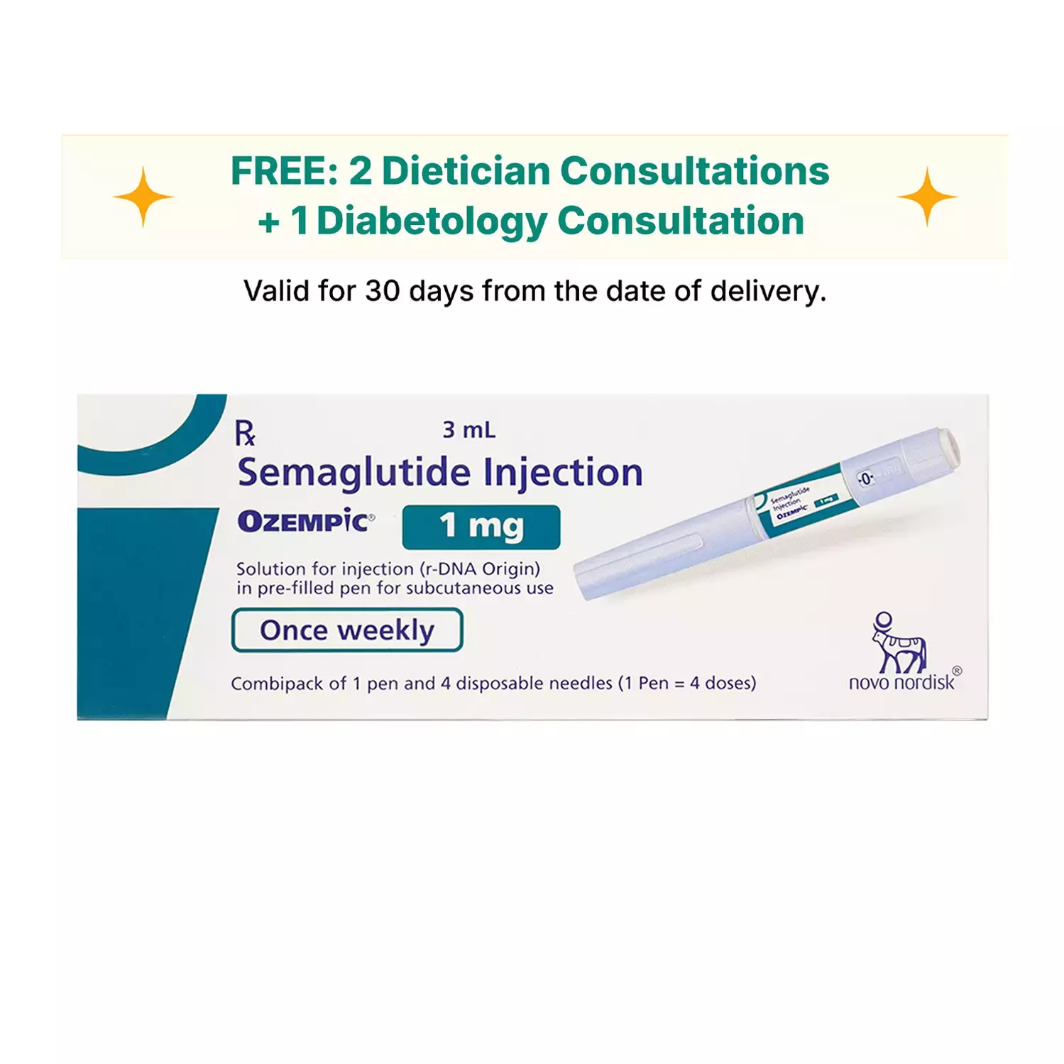 Ozempic 1Mg Pre Filled Pen Of 3Ml Solution For Injection