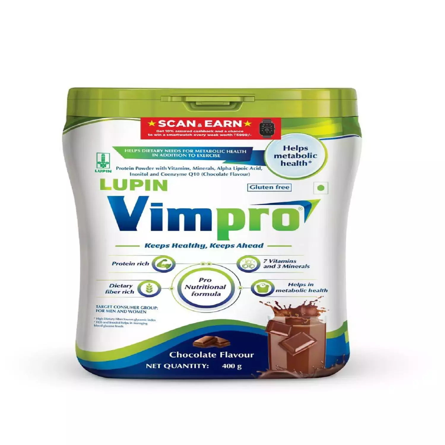 Lupin Vimpro Chocolate Flavour Jar Of 400Gm Powder