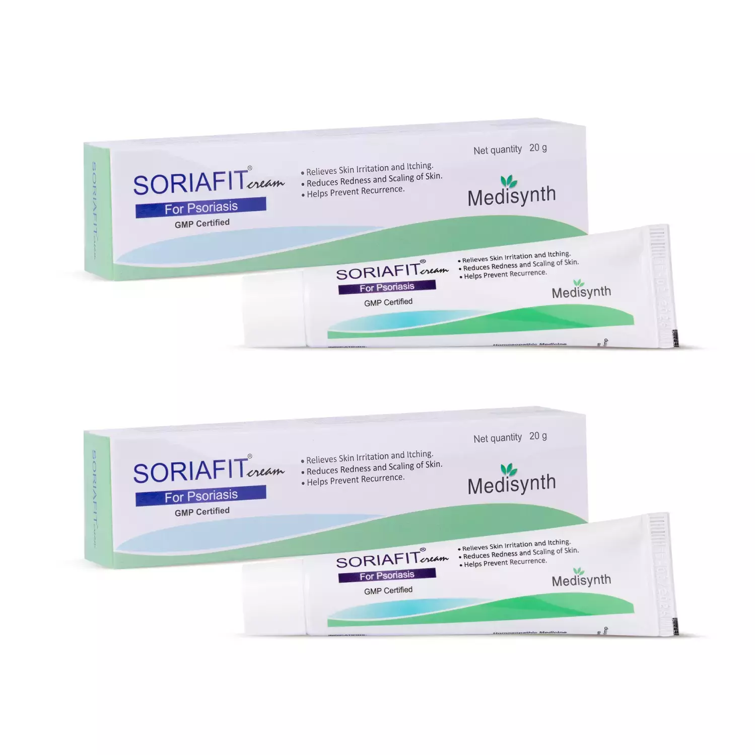 Medisynth Soriafit Cream | Homeopathic Medicine For Psoriasis | B.no. 56 | 20G Pack Of 2