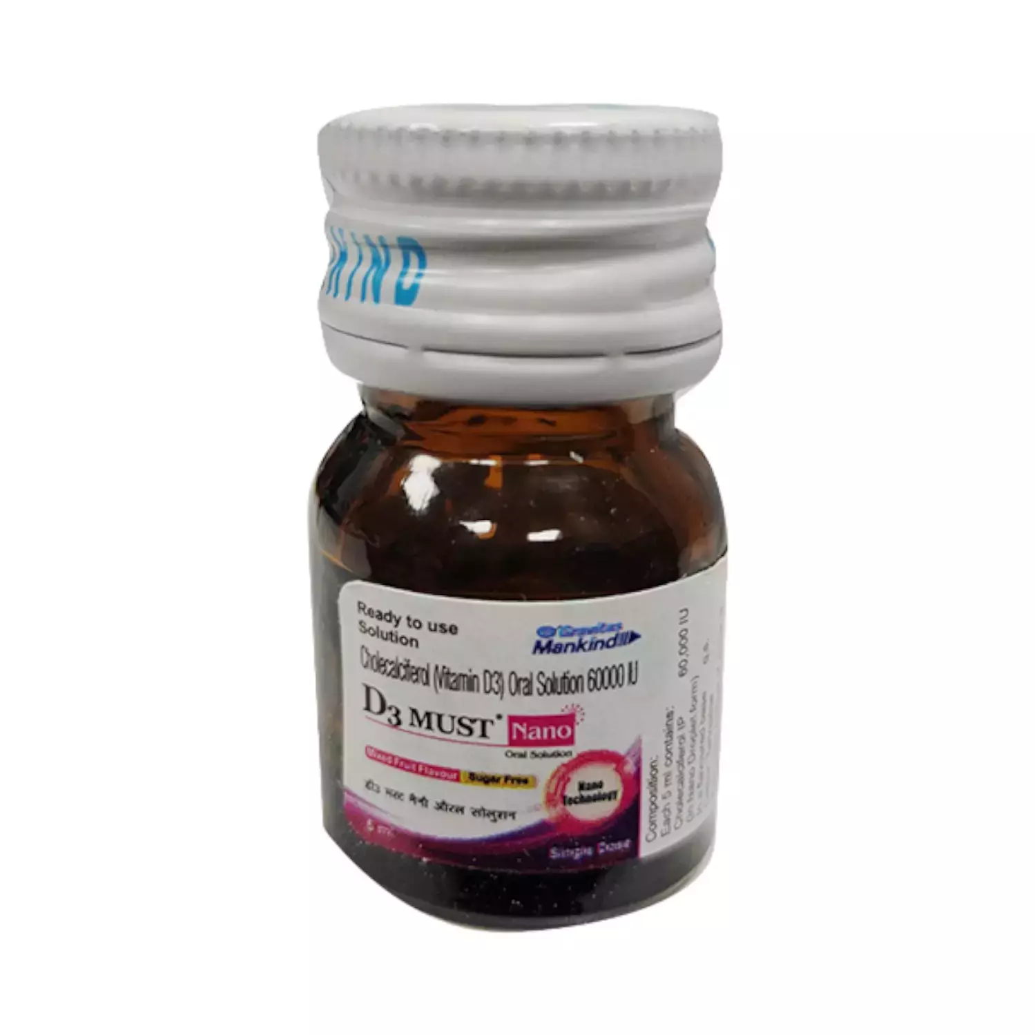 D3 Must Nano Mixed Fruit Flavour Sugar Free Bottle Of 5Ml Oral Solution