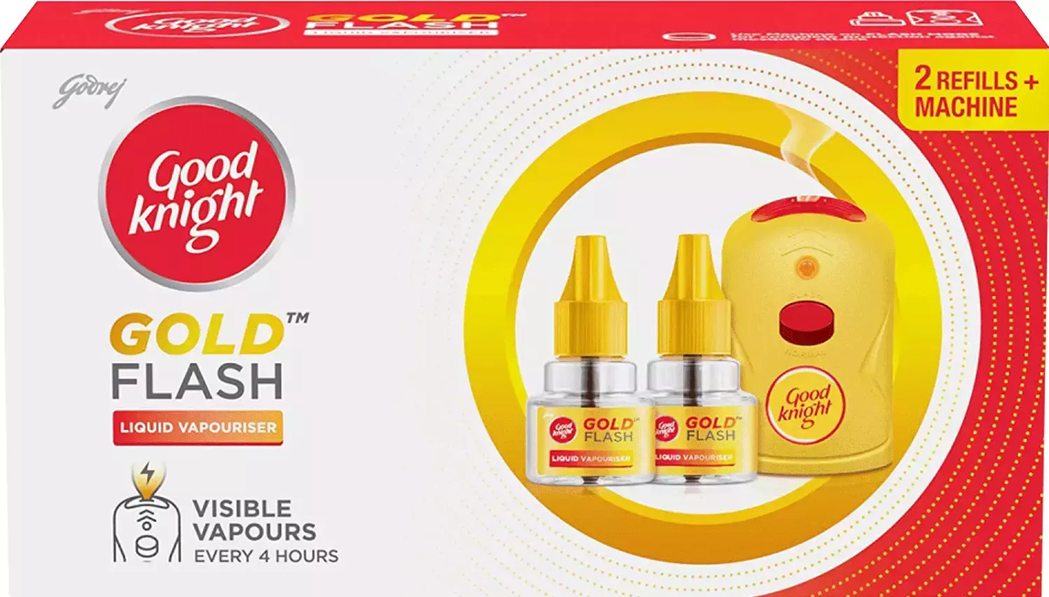 Godrej Good Knight Gold Flash Mosquito Repellent (Machine + 2 Refills) - Combo Pack-1 Unit