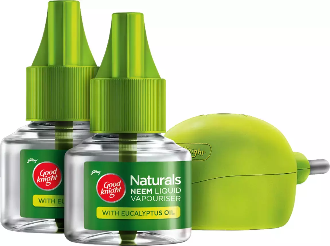 Godrej Good Knight Naturals Neem Liquid Vapouriser Combo Pack - Machine With 2 Refill