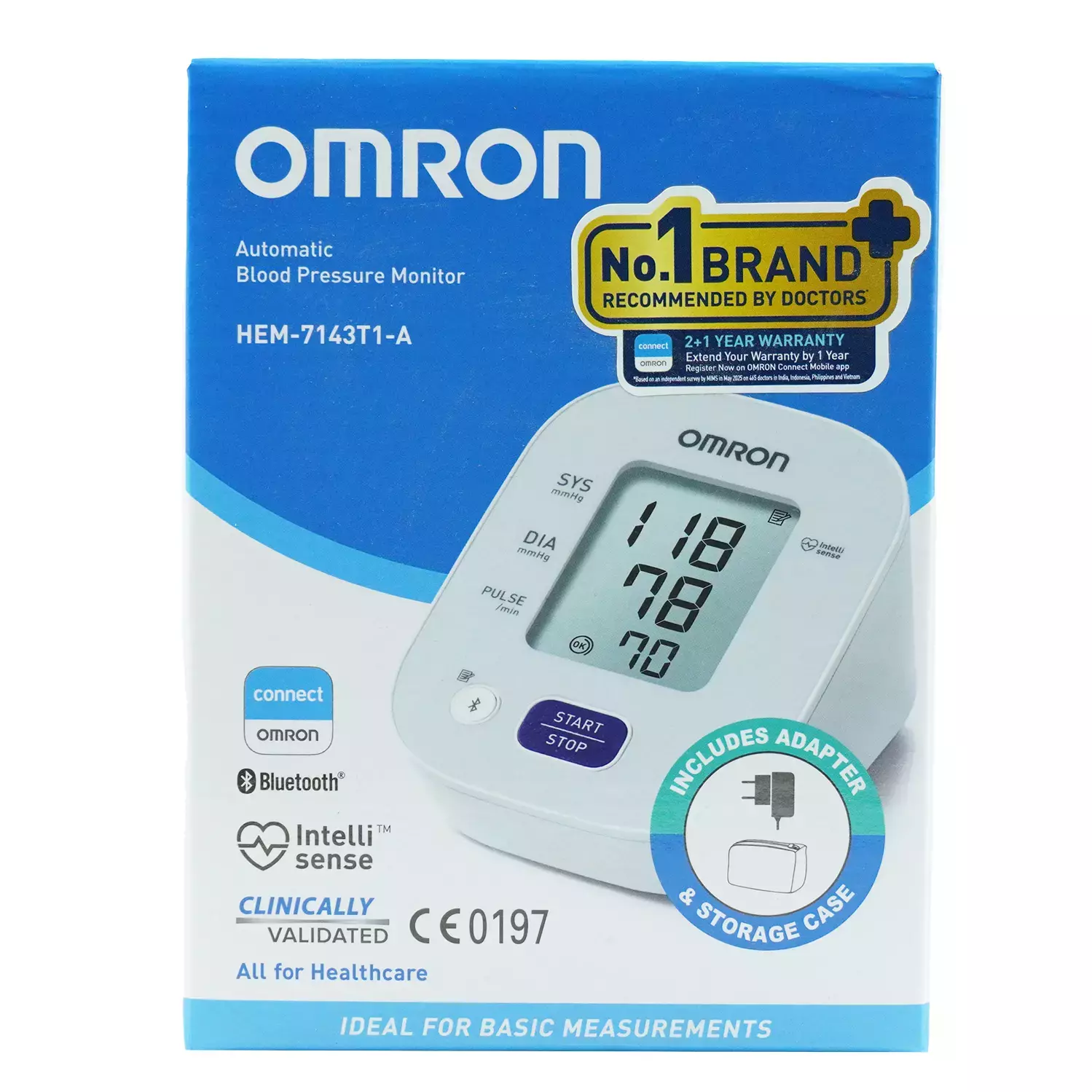 Omron Hem 7143T1-A Digital Bluetooth Blood Pressure Monitor