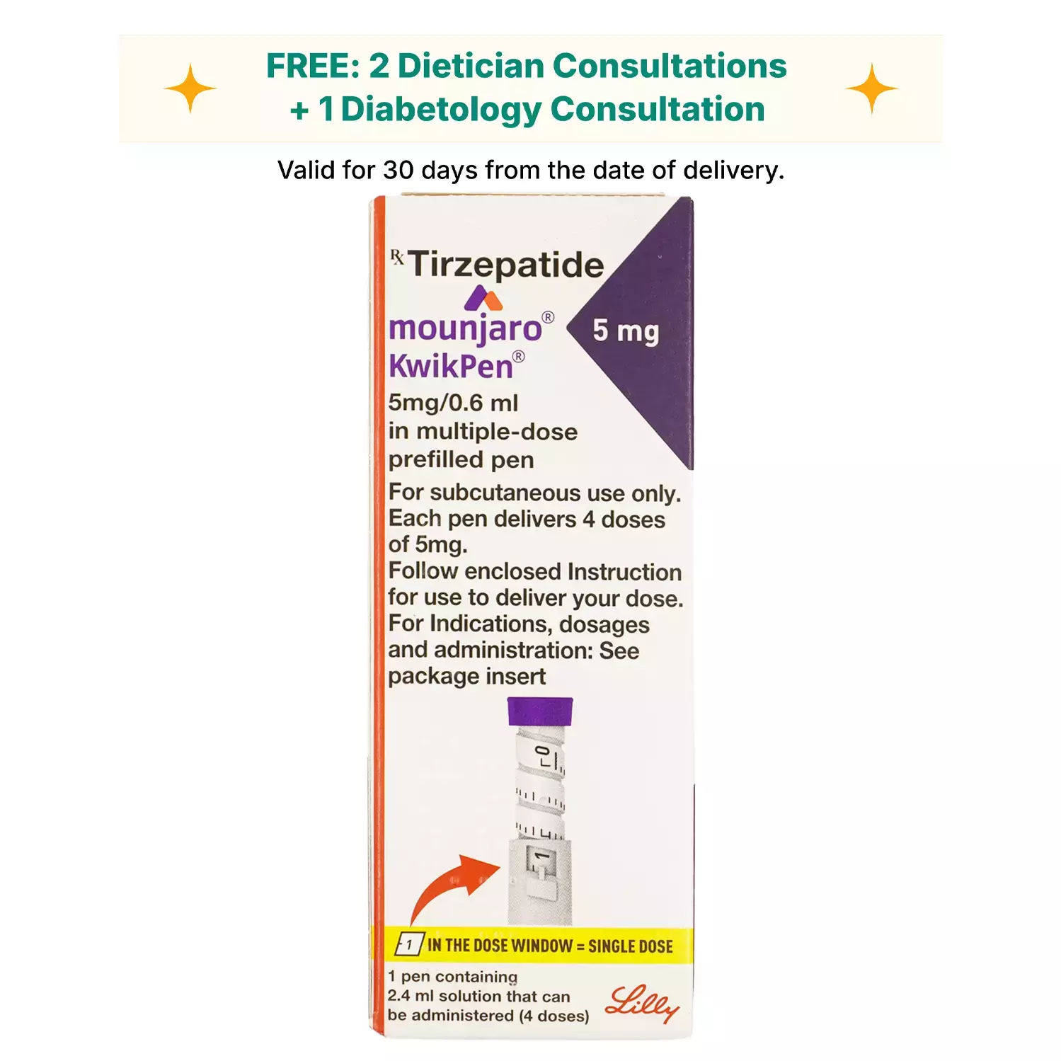 Mounjaro Kwikpen 5Mg Pre Filled Pen Of 2.4Ml Solution For Injection