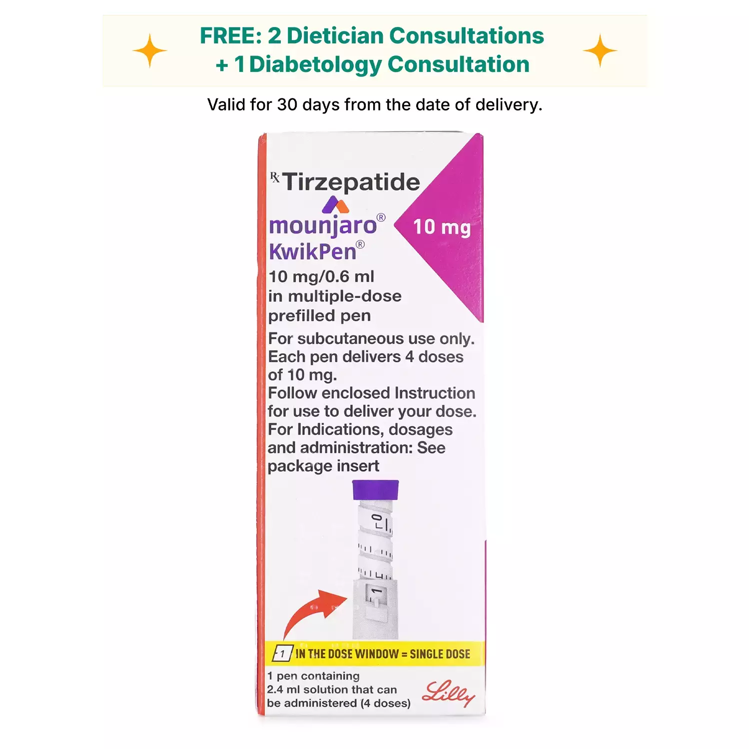 Mounjaro Kwikpen 10Mg Pre Filled Pen Of 2.4Ml Solution For Injection