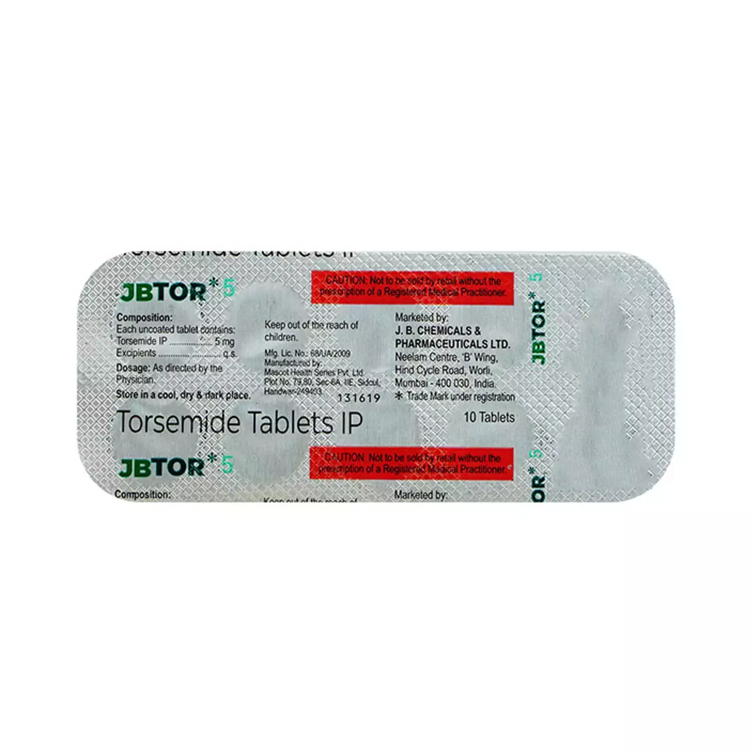 Jbtor 5Mg Strip Of 10 Tablets