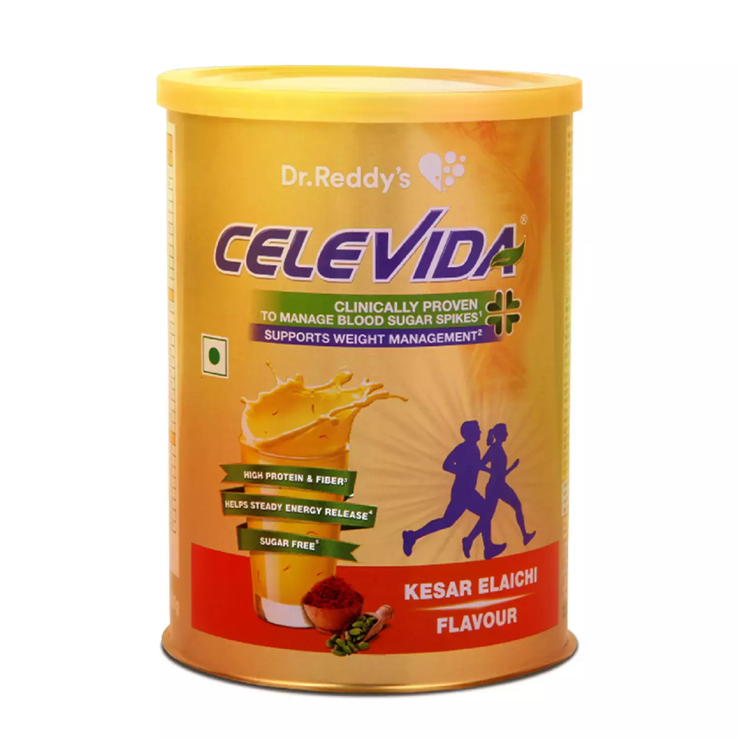 Celevida Nutrition Drink For Diabetes Care & Immunity Support Kesar Elaichi | 400G | Tin