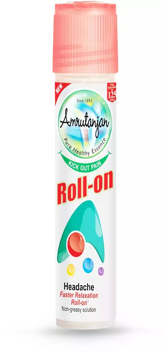 New Amrutanjan Faster Relaxation Headache Roll-On Bottle Of 5 Ml