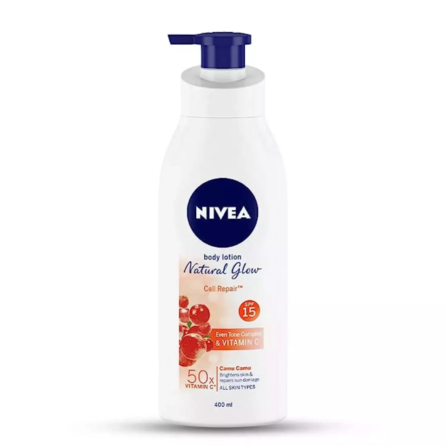 Nivea Visible Tan Reduction Natural Glow Cell Repair Body Lotion Spf 15 | Bottle Of 400Ml