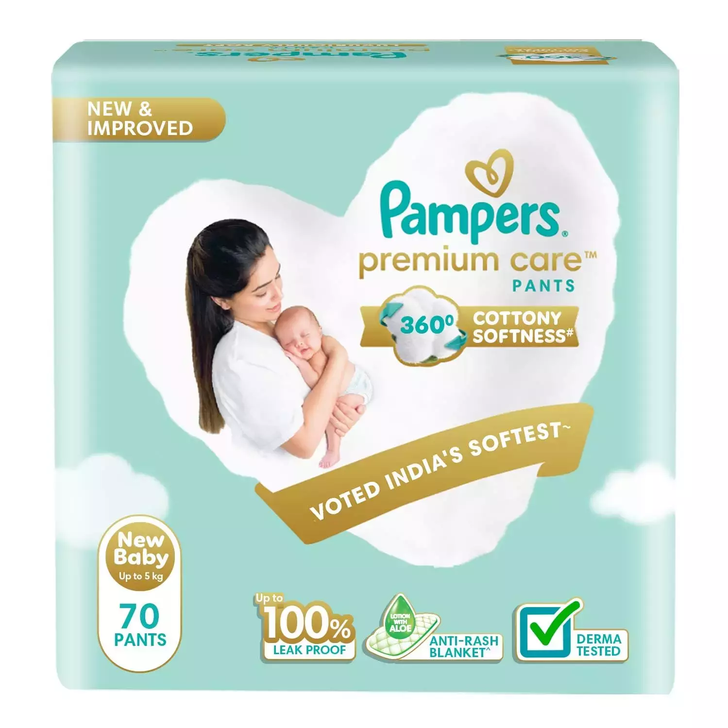 Pampers Premium Care New Baby Diapers - 70 Count