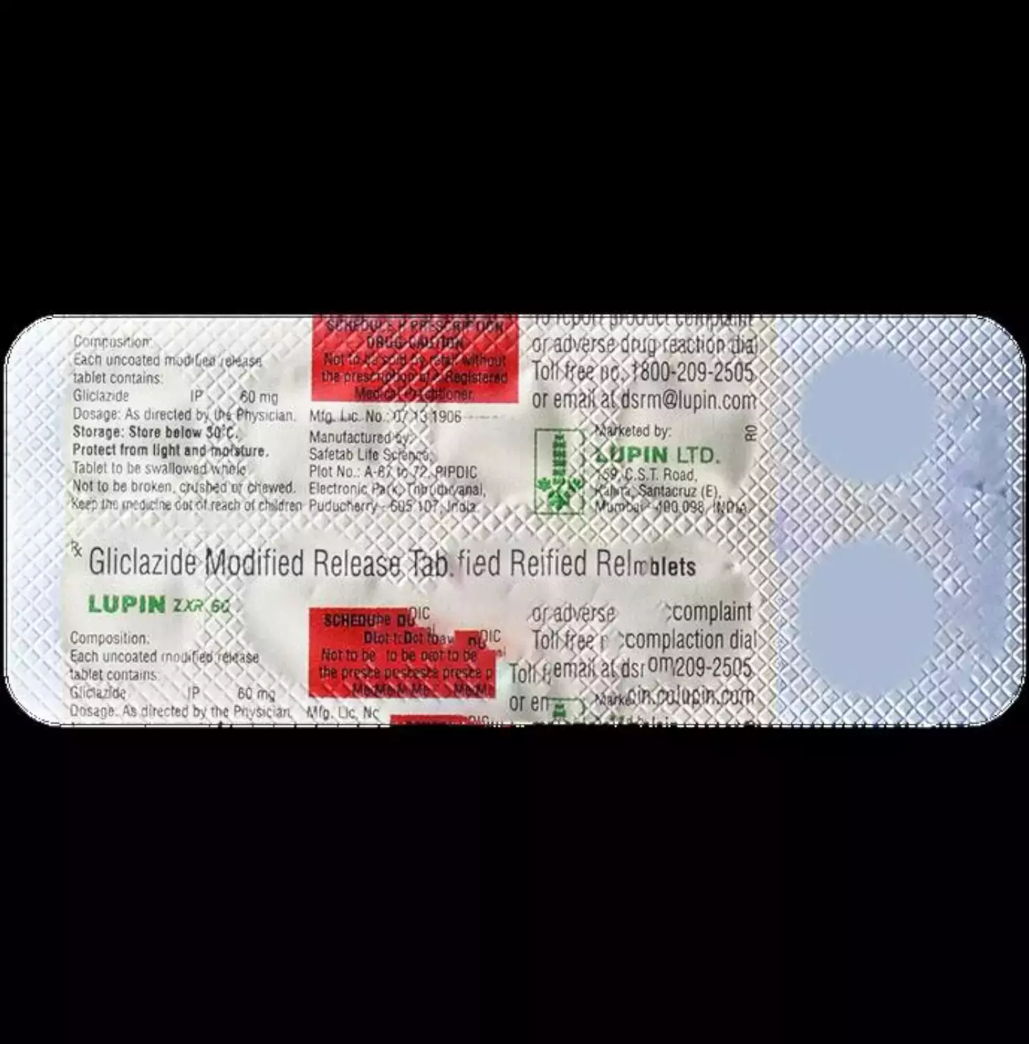 Lupin Zxr 60Mg Strip Of 10 Tablets