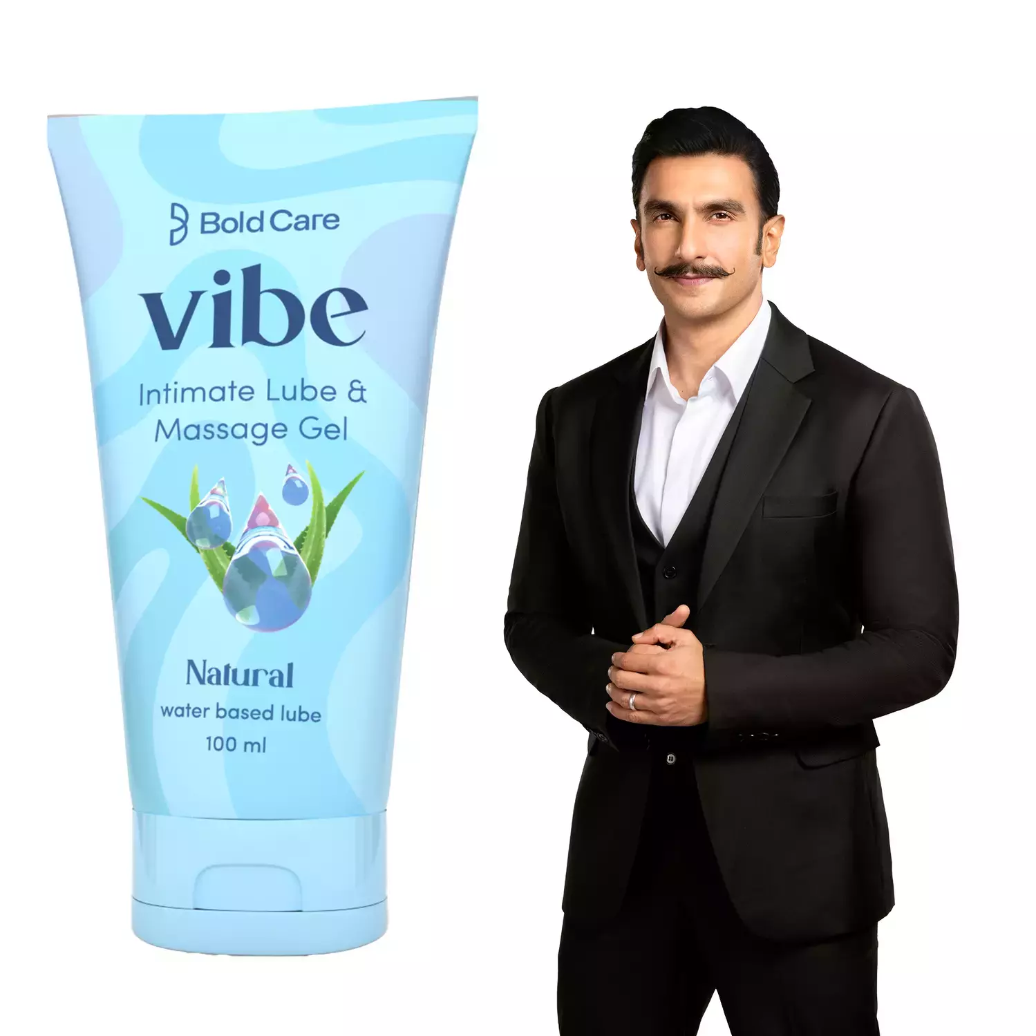 Bold Care Vibe Natural - Personal Lubricant For Men And Women - Water Based Lube - 100 Ml