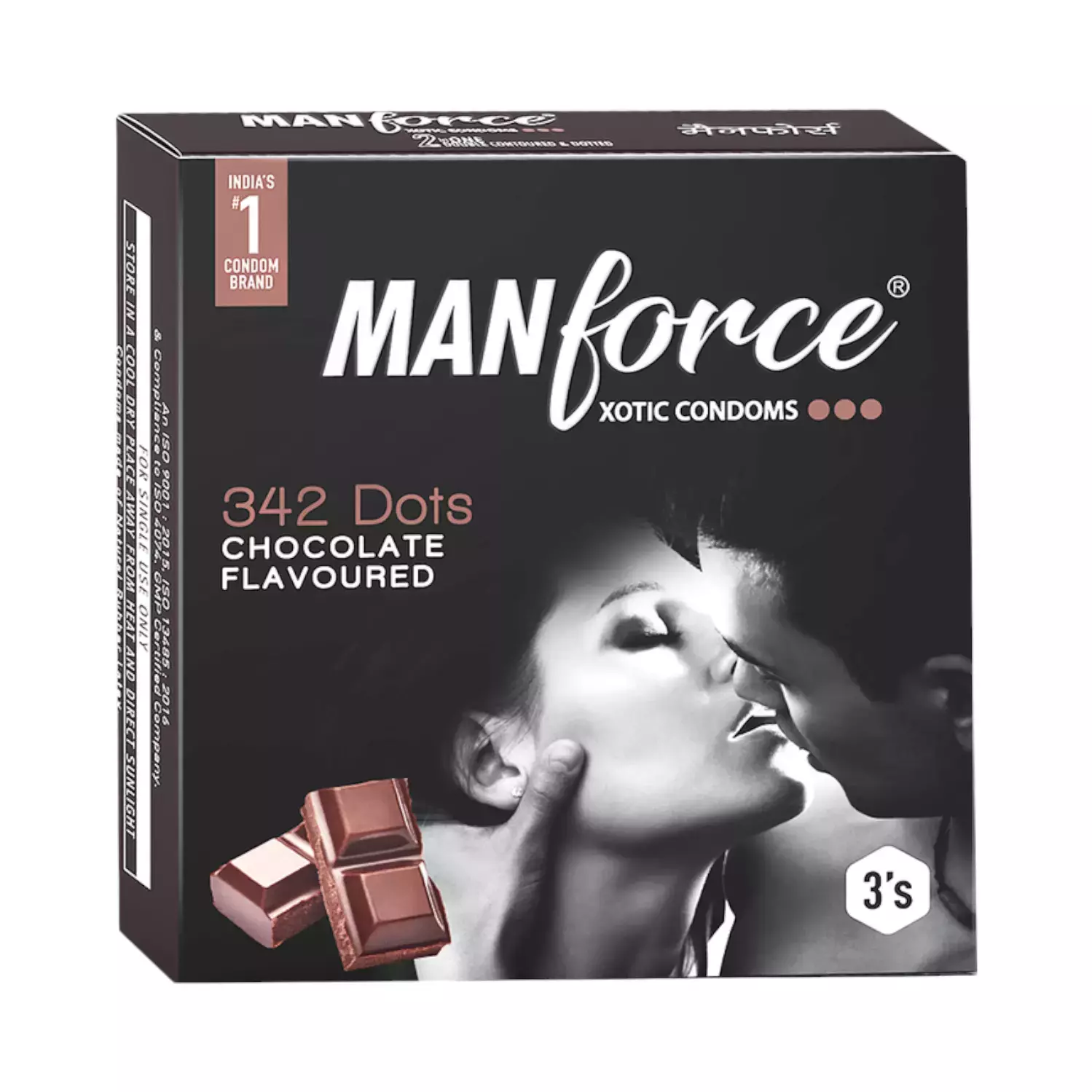 Manforce Xotic Condoms 342 Dots Chocolate Flavored Condoms Pack Of 3