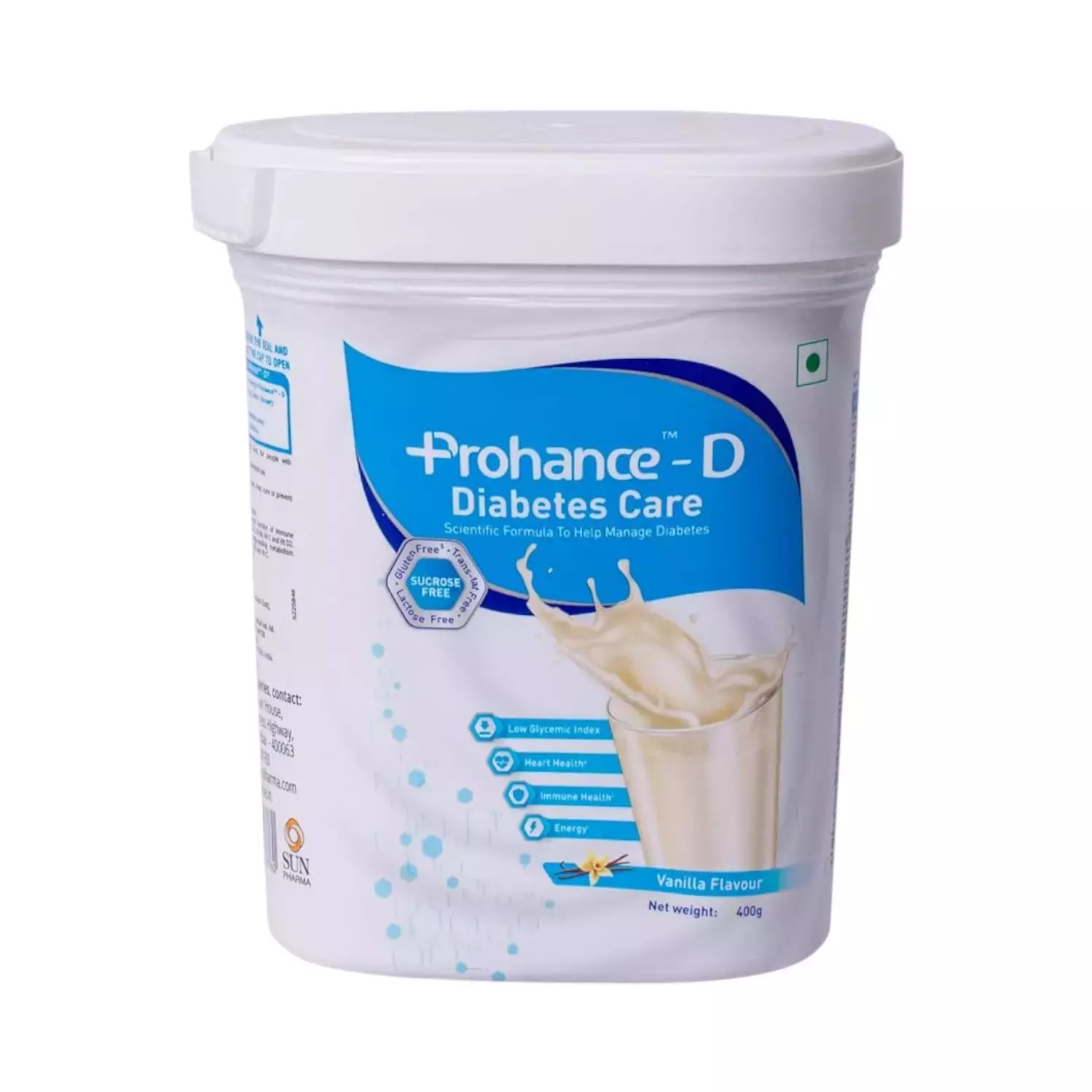 Prohance D Diabetes Care Vanilla Flavour Sugar Free Jar Of 400Gm Powder