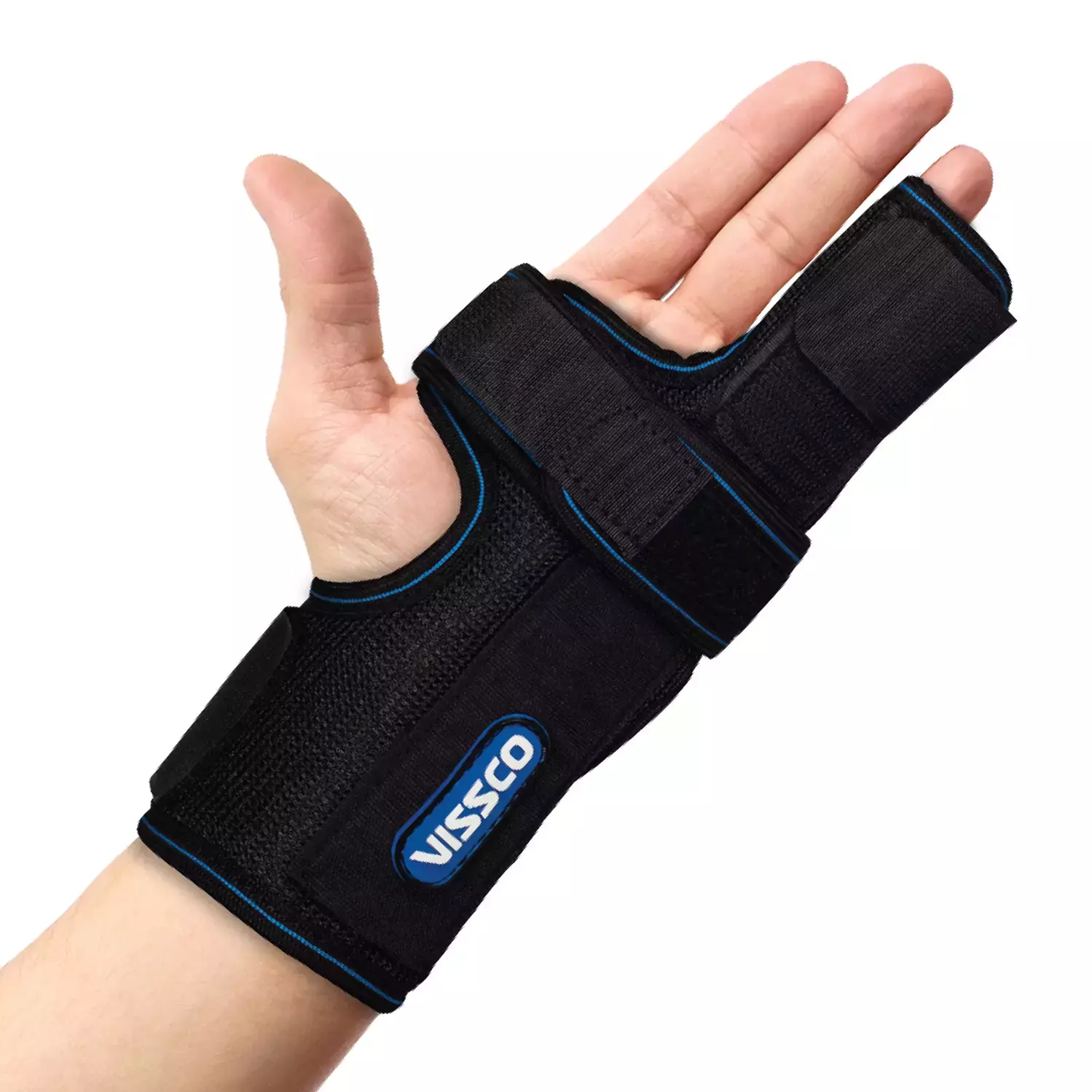 Vissco Boxer's Support Brace | Detachable Splints For Finger Fracture | Trigger Finger - Black