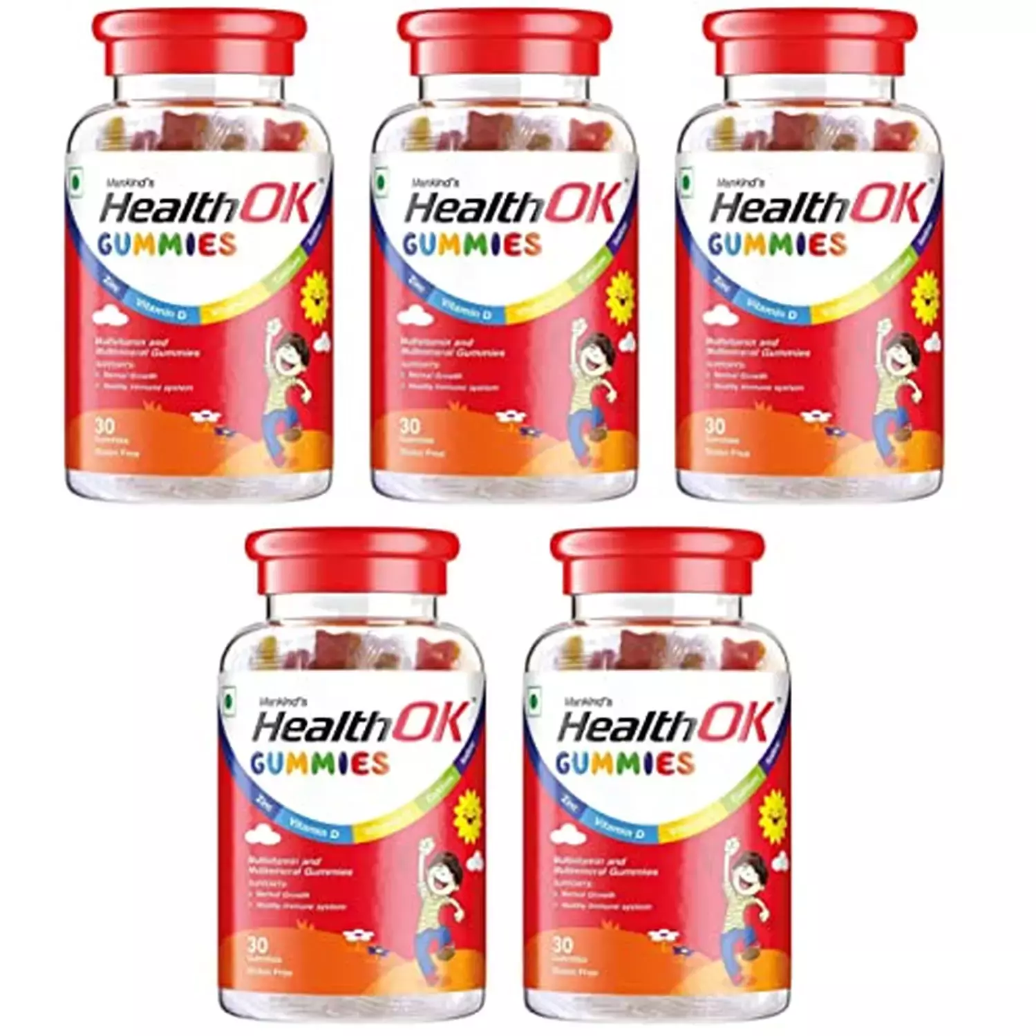 Health Ok Mankind Gummies Multivitamin And Multimineral For Kids | 30 Gummies X Pack Of 5
