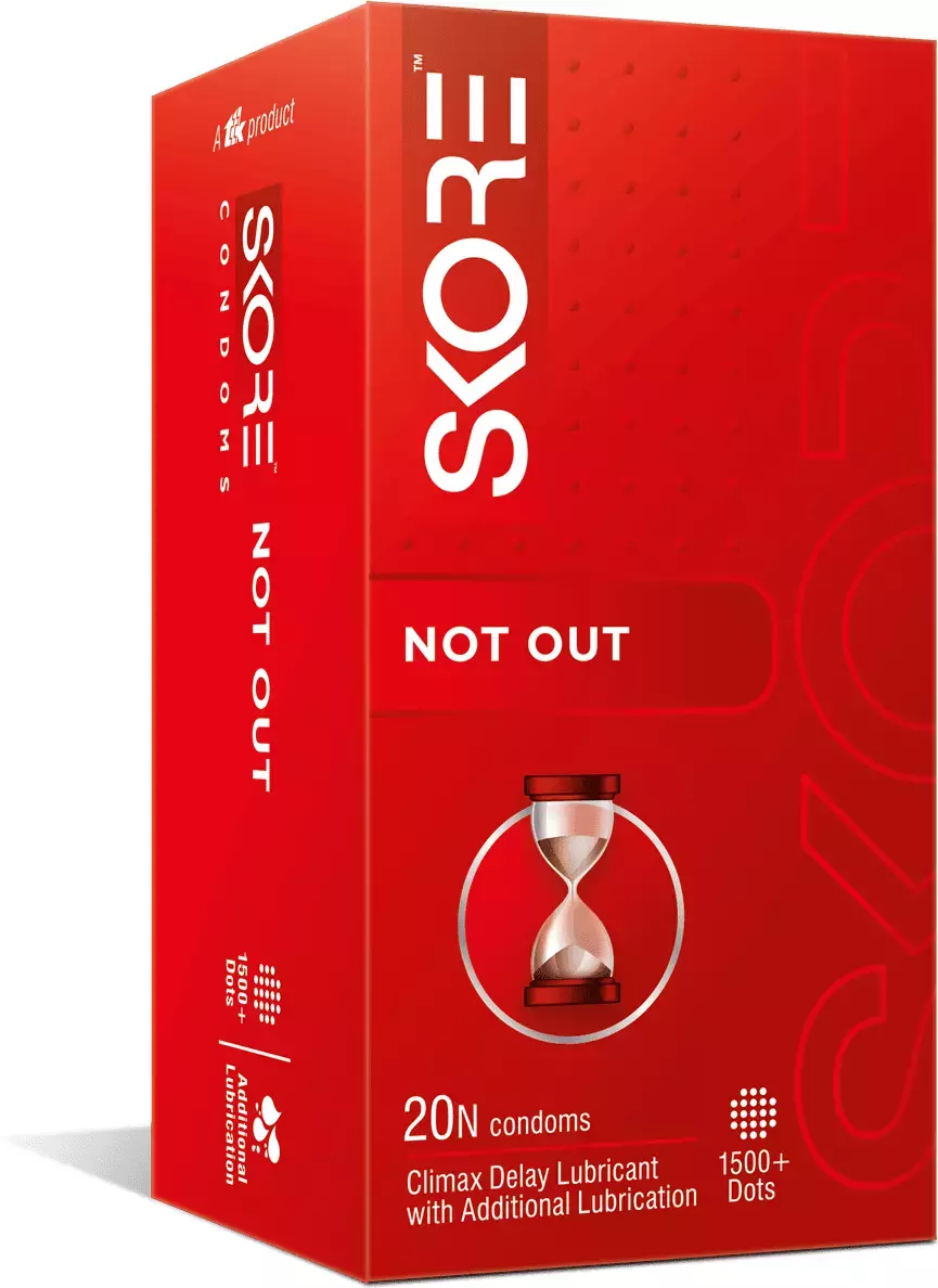Skore Not Out Dotted Box Of 20 Condoms