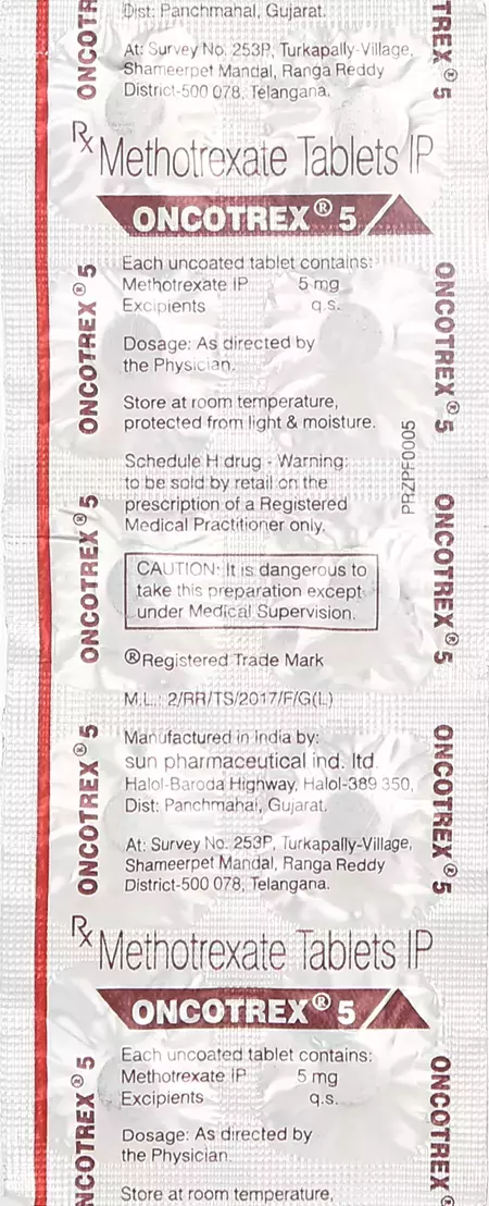 Oncotrex 5Mg Strip Of 10 Tablets